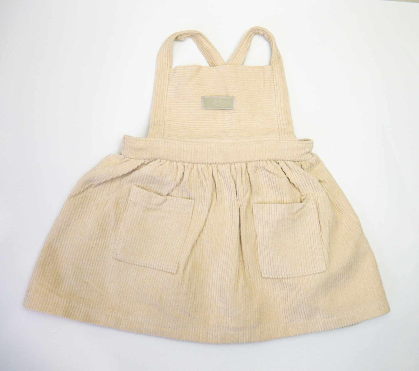 Corduroy Overall Dress (Beige)