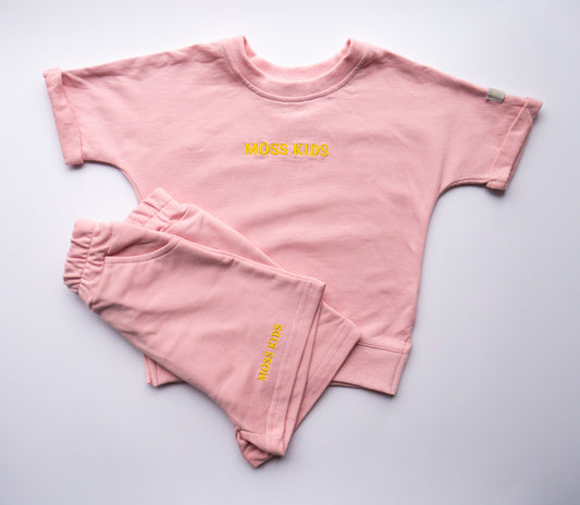 Moss All Day Tee-Short Set (Flamingo Pink)