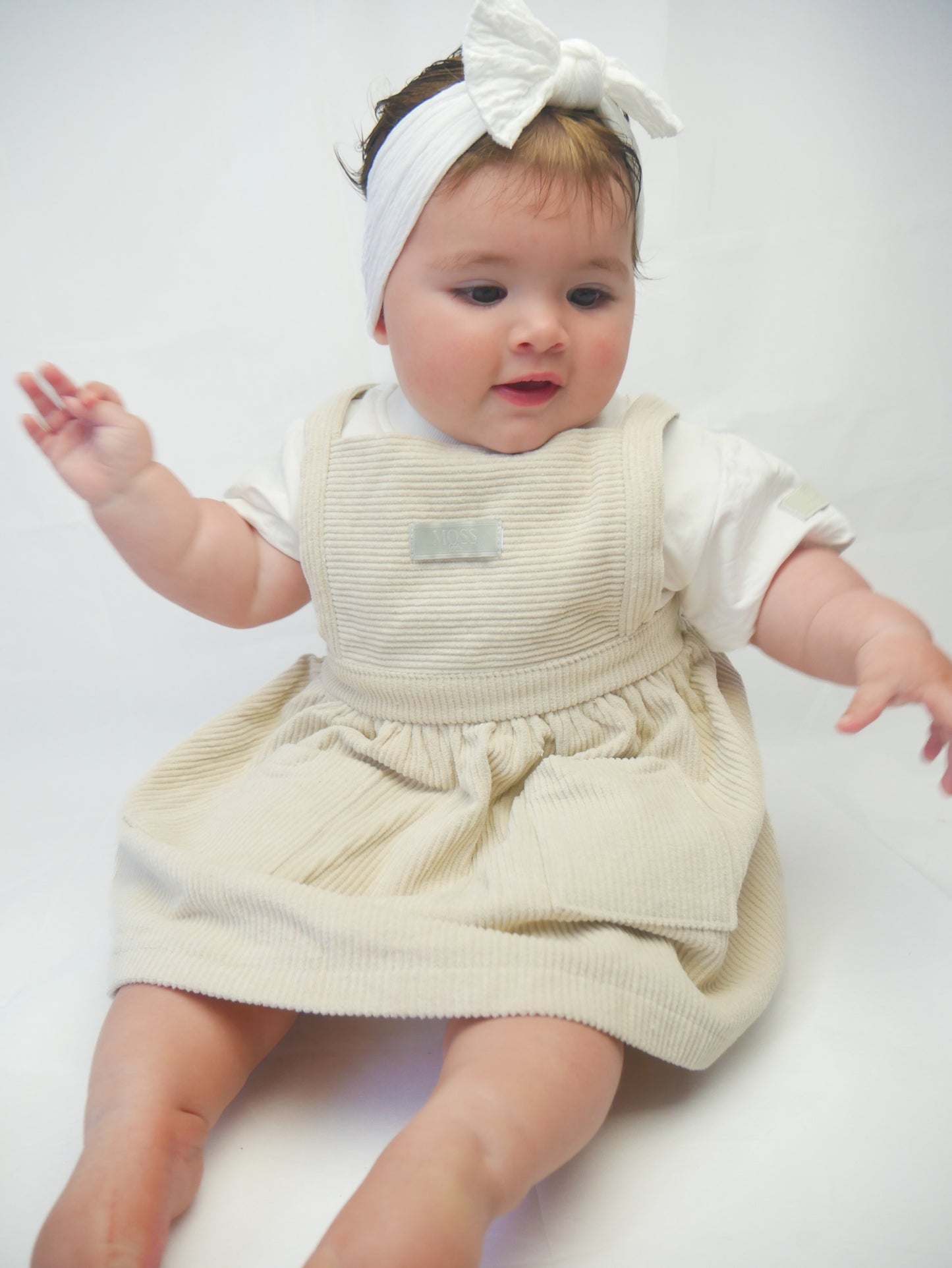 Corduroy Overall Dress (Beige)