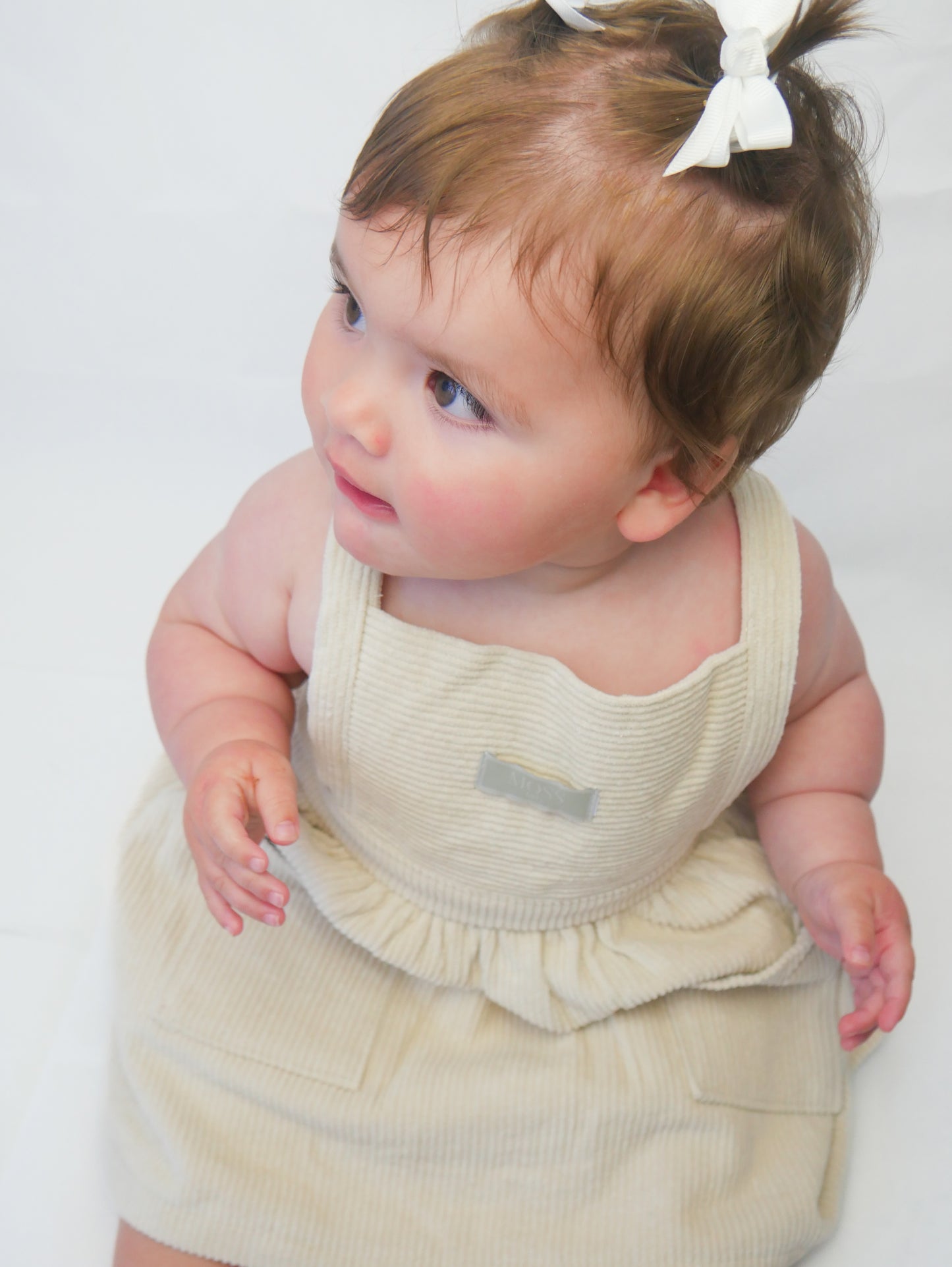 Corduroy Overall Dress (Beige)